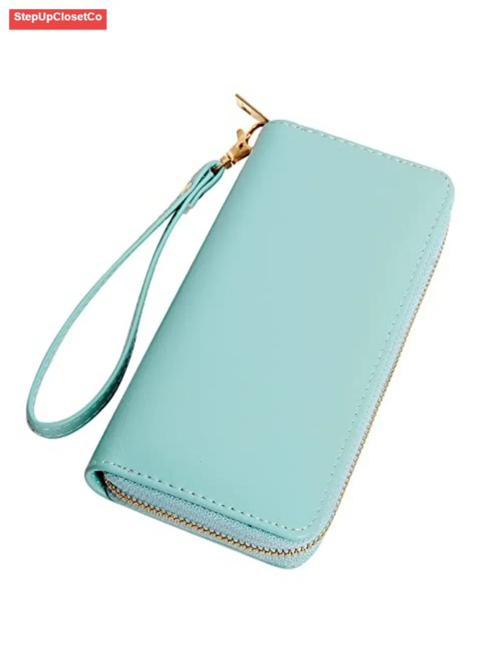 Large RFID Blocking PU Leather Wristlet Wallet with Phone Holder